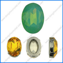 Pedras De Cristal Oval Opala Verde Beads Jóias